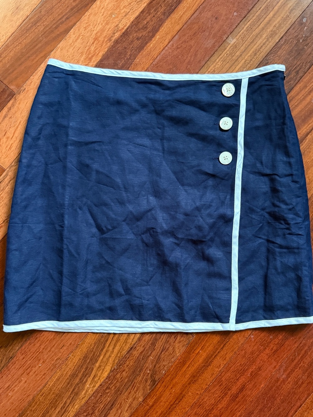 Navy and White Mini Skirt